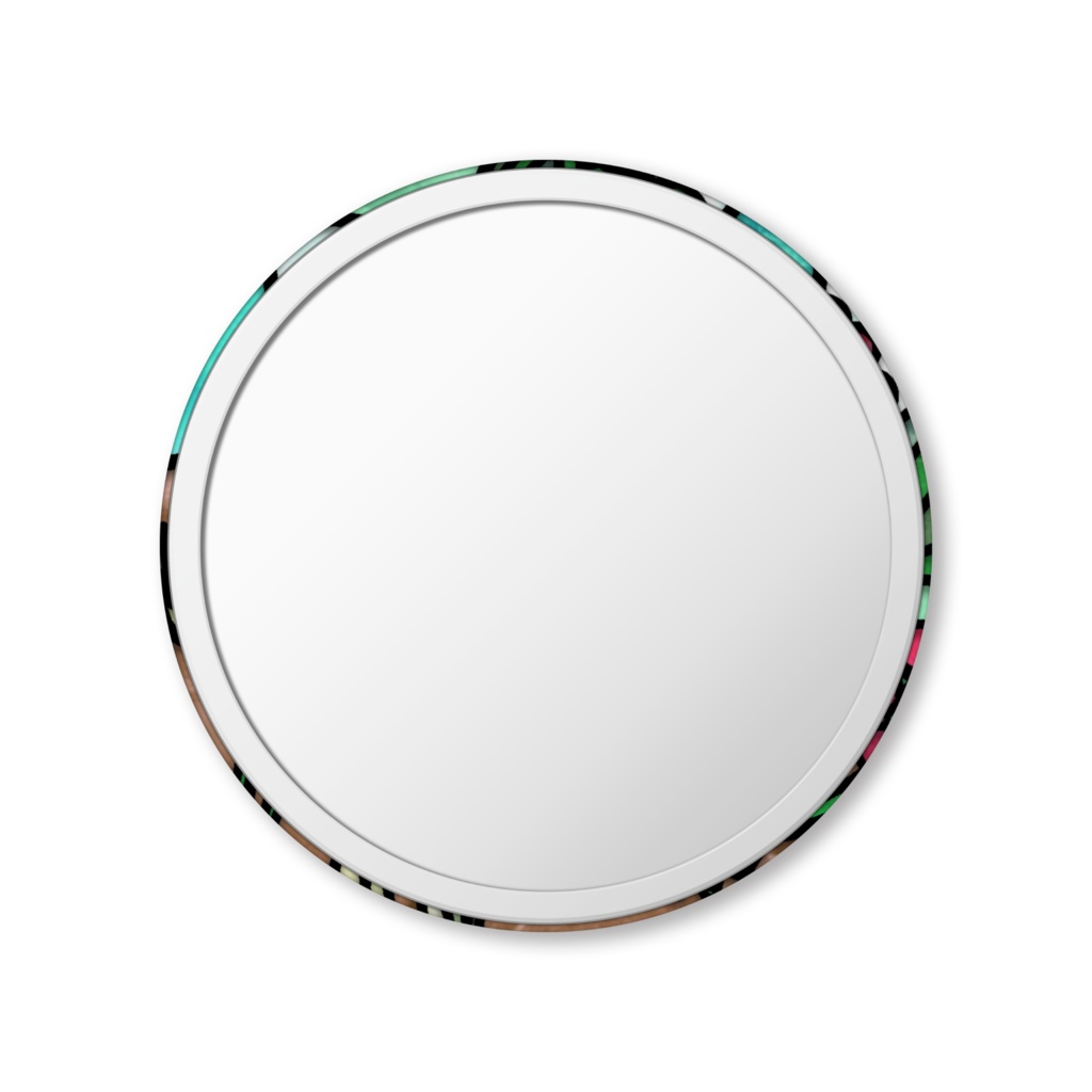 兎と猿捕茨ステンドグラス風缶ミラー