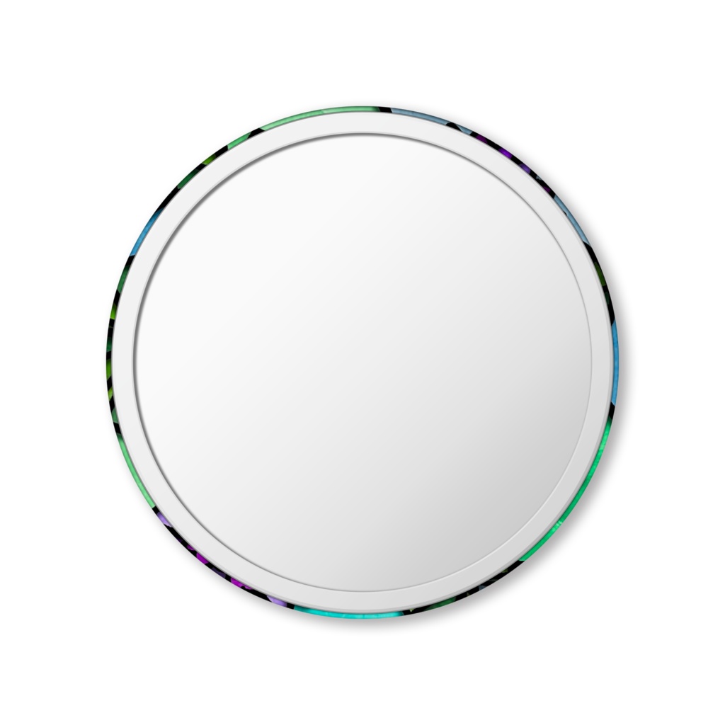 鯉と睡蓮ステンドグラス風缶ミラー