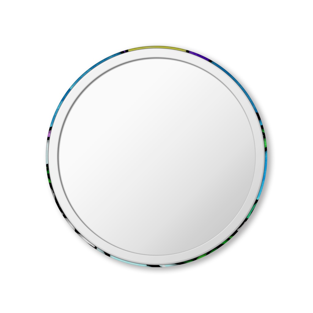 鶴と月下美人ステンドグラス風缶ミラー