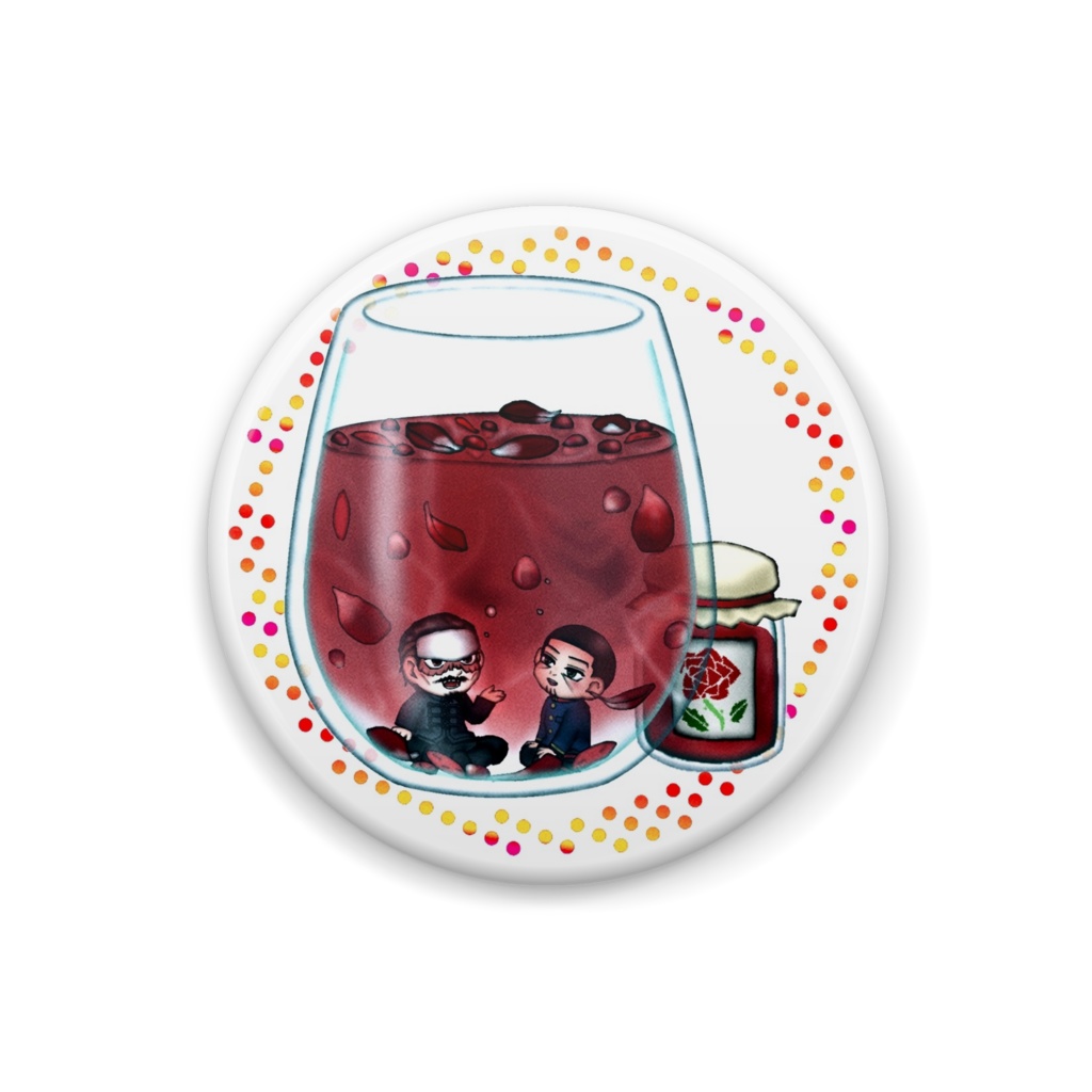 鶴月ローズジャムティー缶バッジ