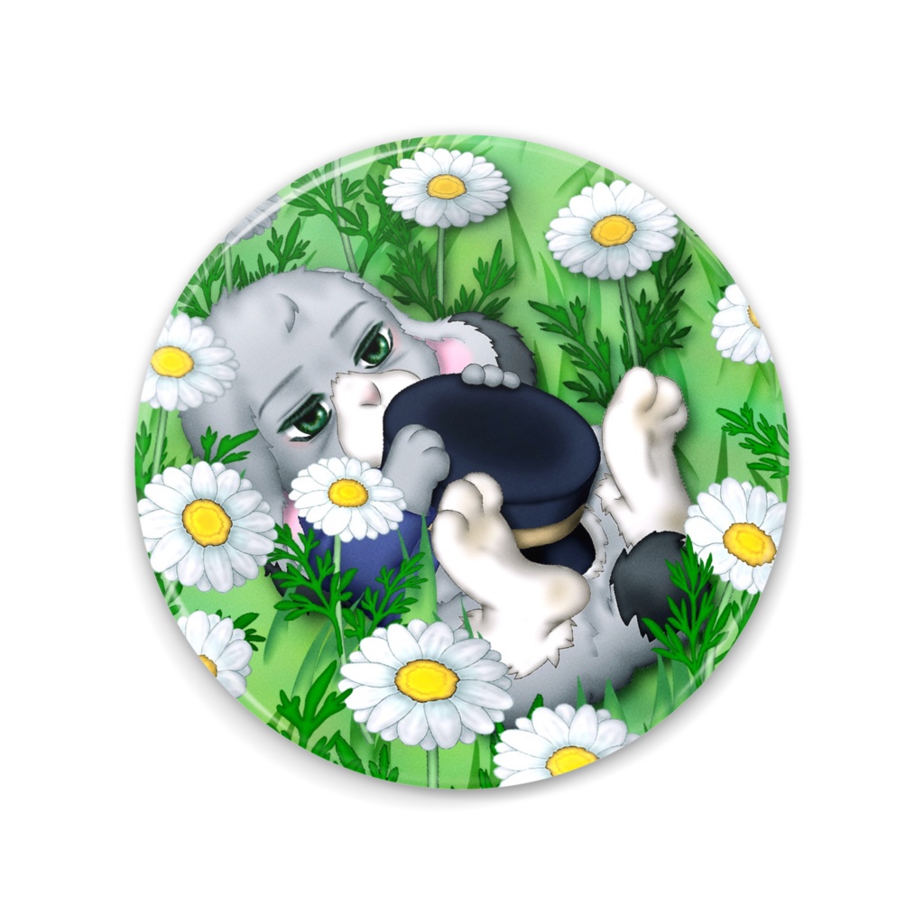 うさ島軍曹(花畑)缶ミラー