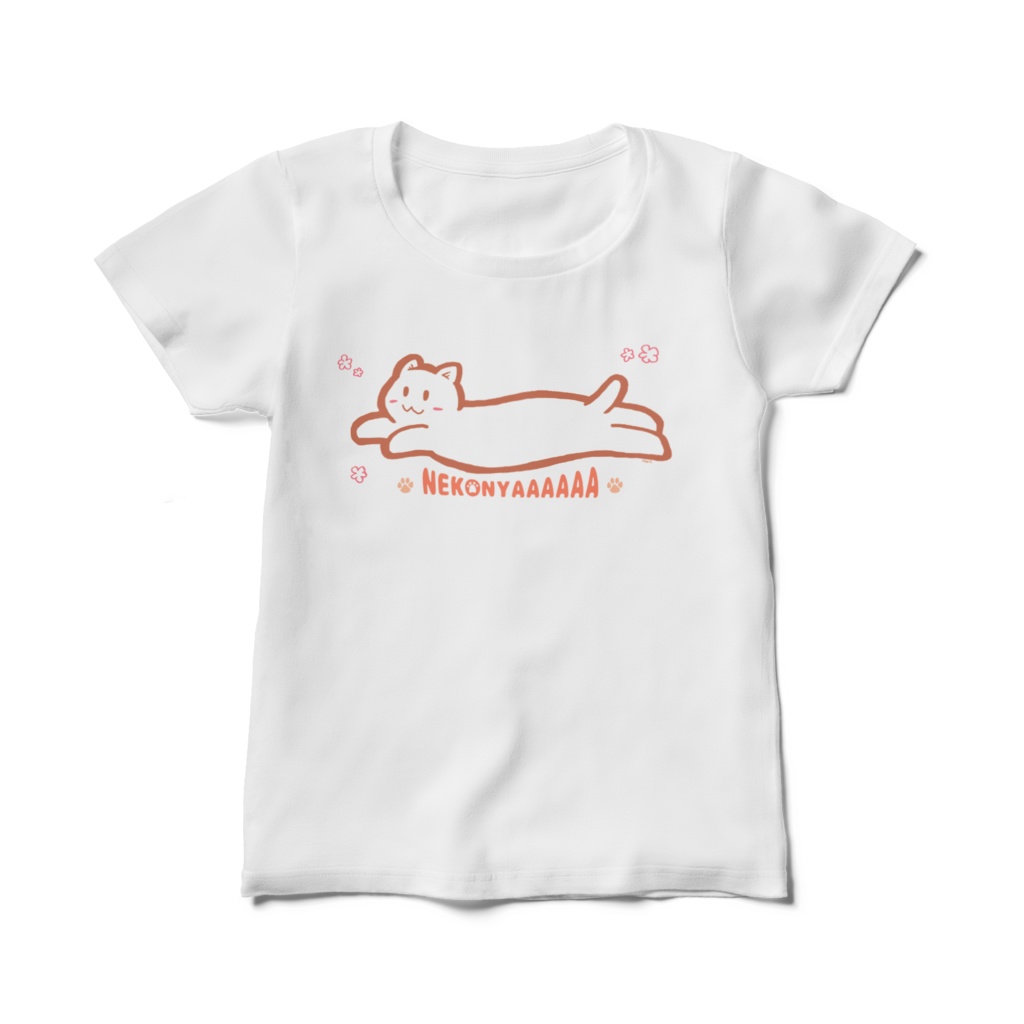 ねこのびTシャツ(レディース)