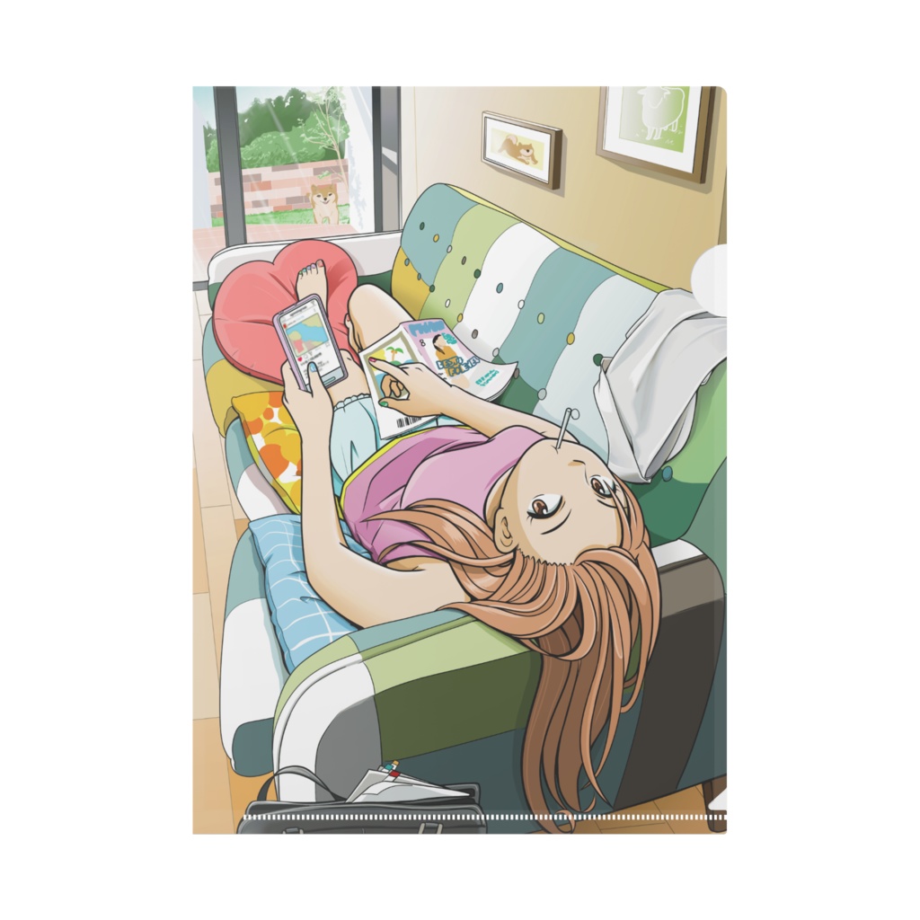 サボり中女の子クリアファイル