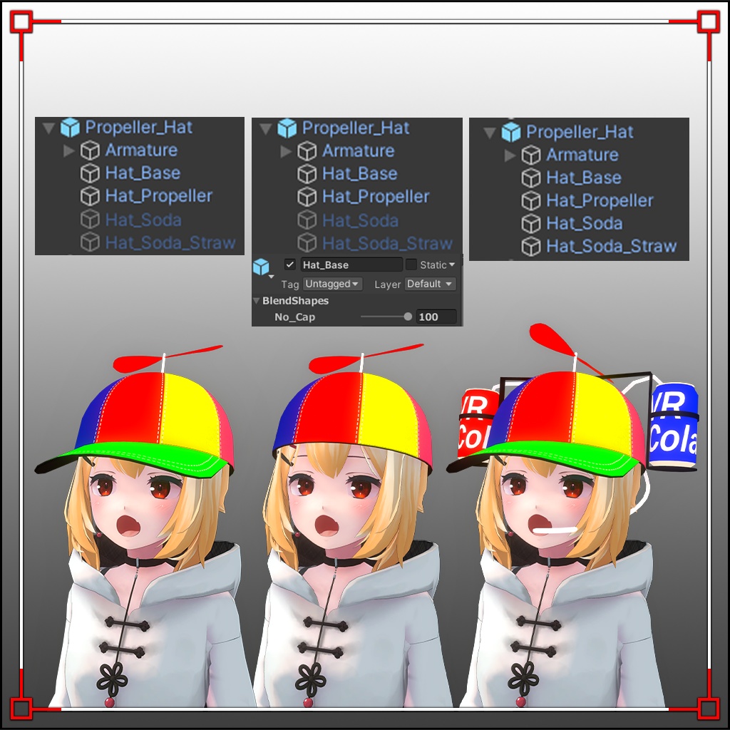 【3Dモデル】 プロペラ帽子 Propeller hat 프로펠러 모자