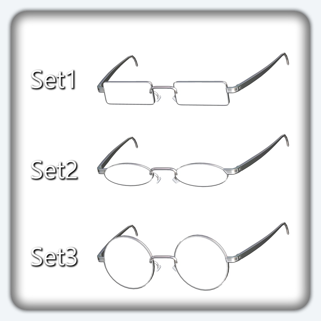 【3Dモデル】ワイドメガネ WideGlasses