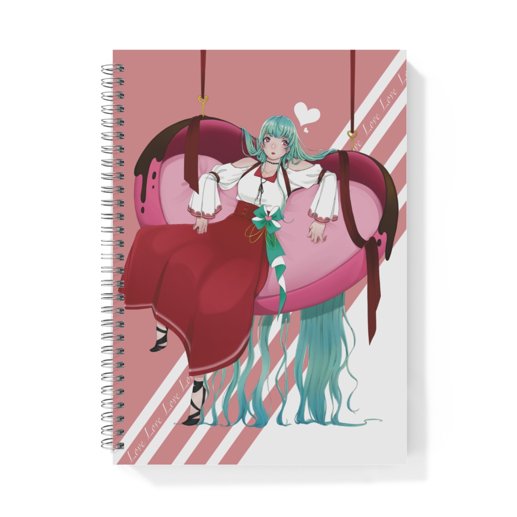 【詩水。】ハートと女の子　リングノート