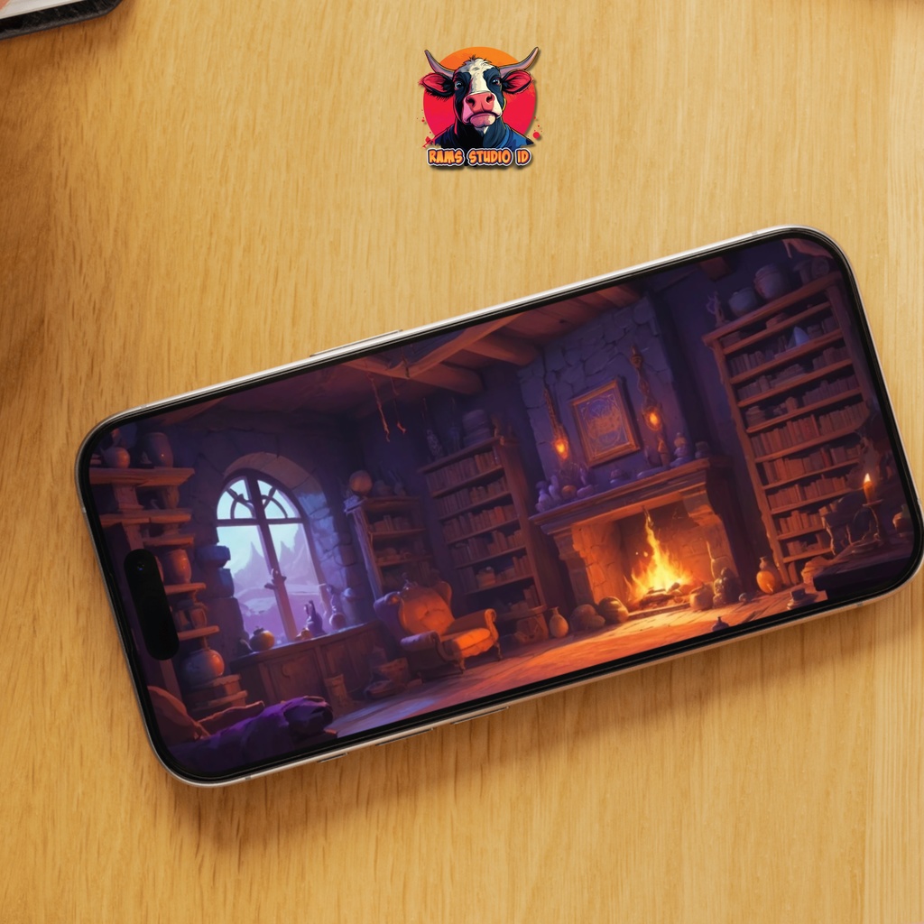 アニメーション背景|光る暖炉のあるダークリチュアルチェンバー|シームレスVTuberシーン Animated Background | Dark Ritual Chamber with a Glowing Fireplace | Seamless VTuber Scene