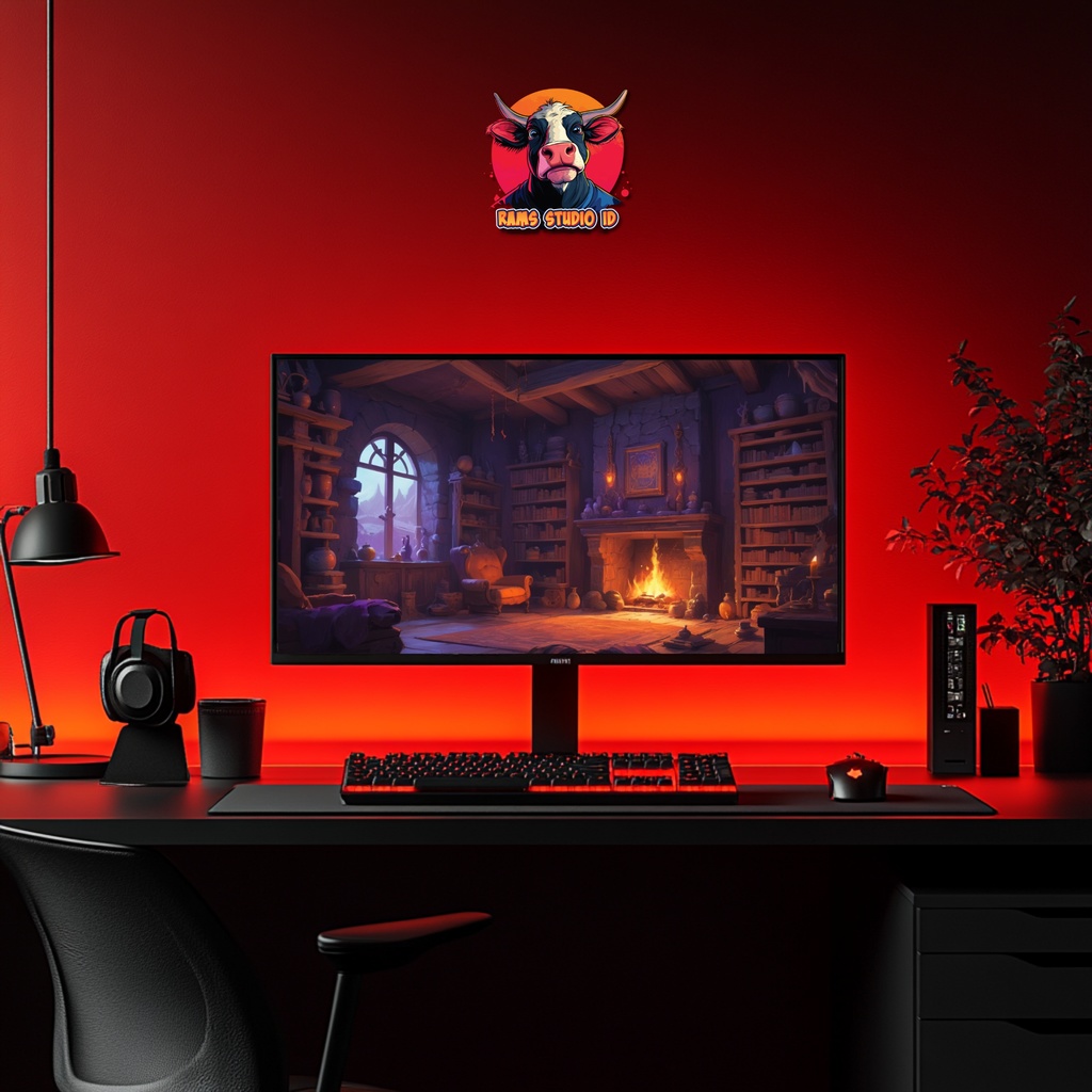 アニメーション背景|光る暖炉のあるダークリチュアルチェンバー|シームレスVTuberシーン Animated Background | Dark Ritual Chamber with a Glowing Fireplace | Seamless VTuber Scene