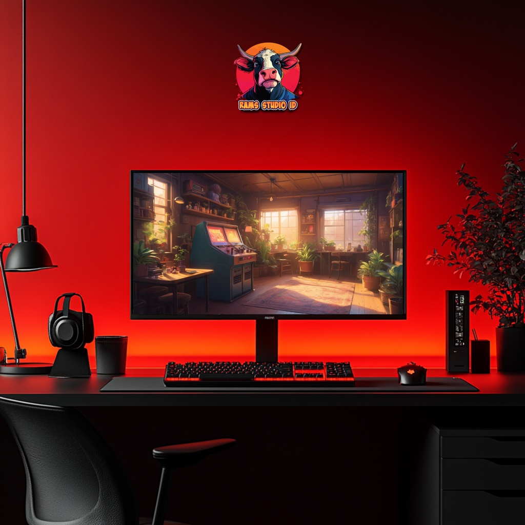 アニメーション背景|アーケード筐体のある居心地の良いレトロゲームルーム|配信者向けシームレス背景 Animated Background | Cozy Retro Gaming Room with Arcade Cabinet | Seamless Backdrop for Streamers