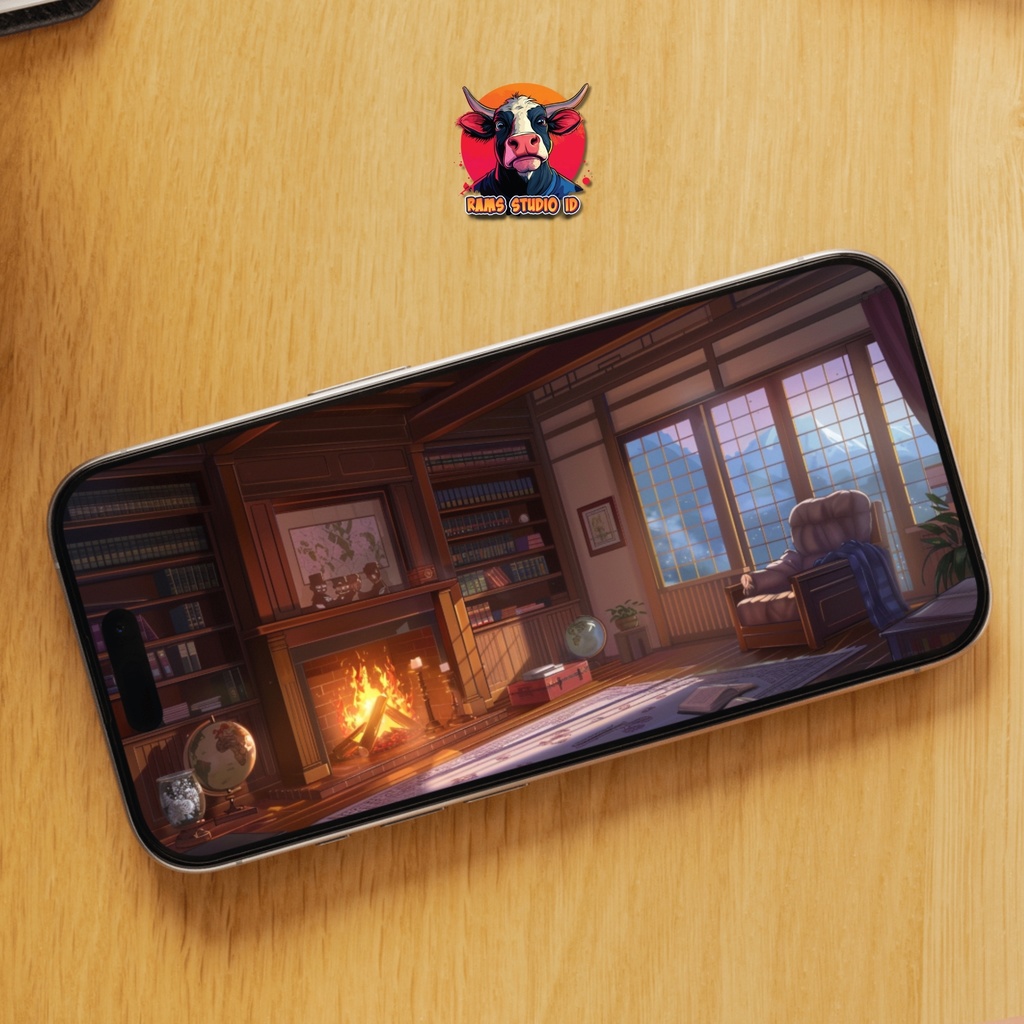 アニメーション背景|暖炉のある居心地の良い書斎|VTuber・配信者向けシームレス背景 | Animated Background | Cozy Study Room with a Fireplace | Seamless Streaming Scene