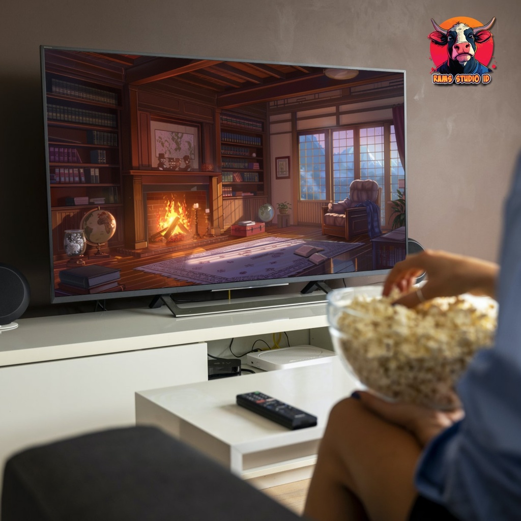 アニメーション背景|暖炉のある居心地の良い書斎|VTuber・配信者向けシームレス背景 | Animated Background | Cozy Study Room with a Fireplace | Seamless Streaming Scene