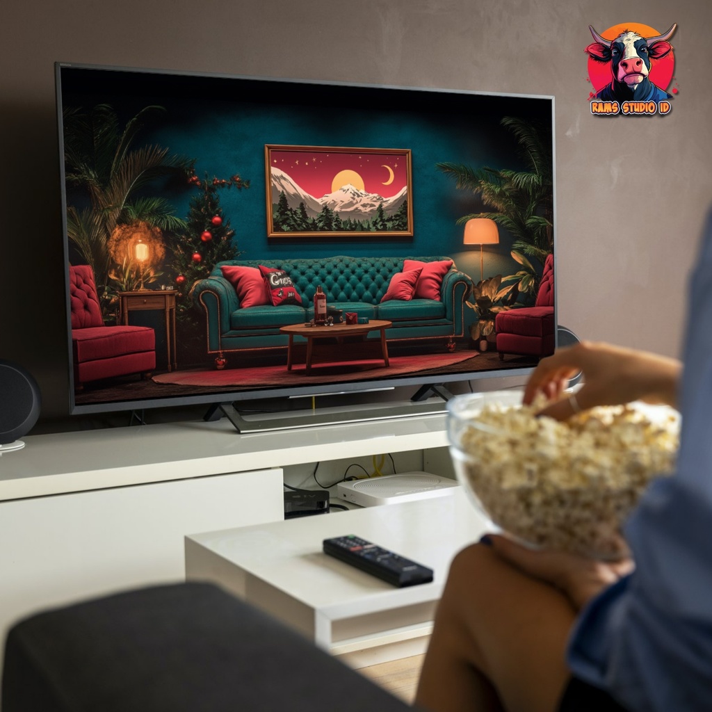 クリスマス装飾のリビングルームのアニメーション背景 ― シームレス配信シーン | Animated Background of Christmas Living Room Decoration – Seamless Streaming Scene