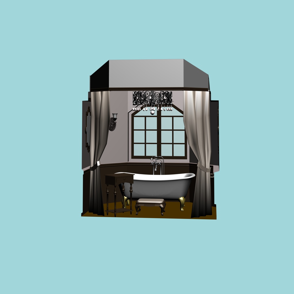 ★修正・追加★3D素材/西洋式バスルーム『bathroom_A』【マンガ素材】