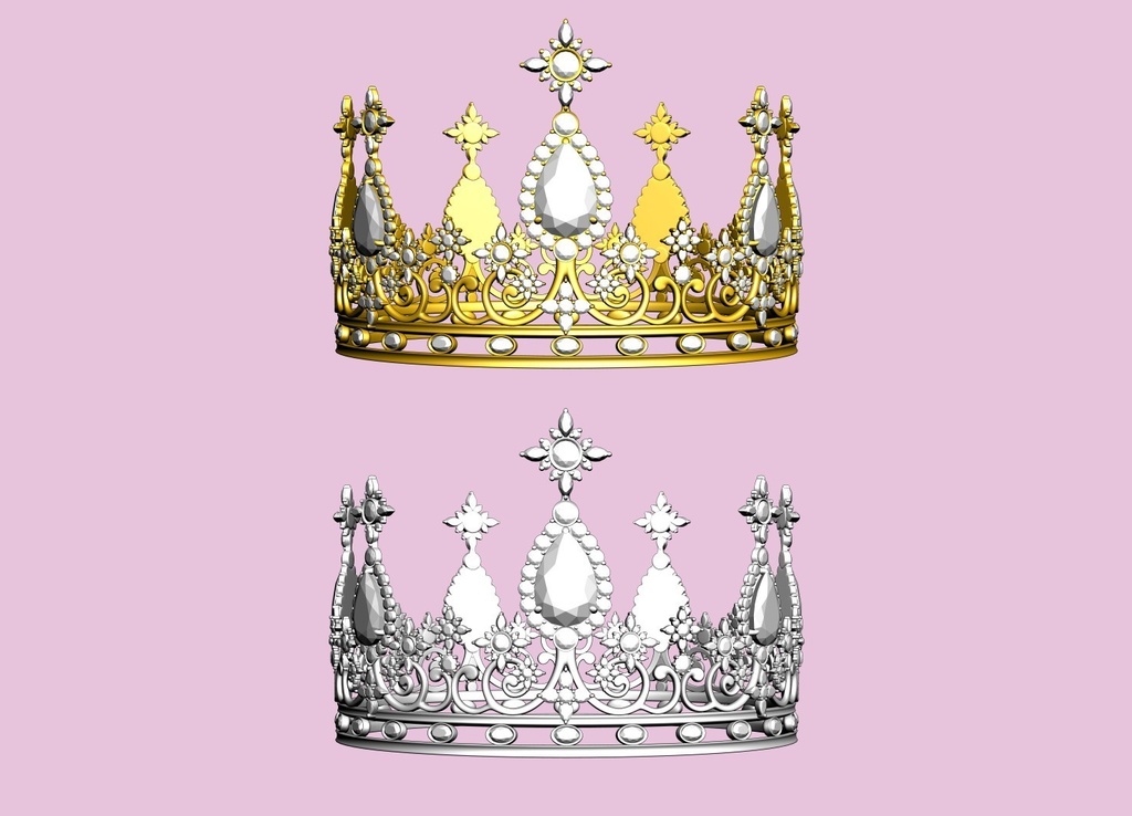 神聖なティアラ3D/tiara_B【マンガ素材】★マテリアル追加更新