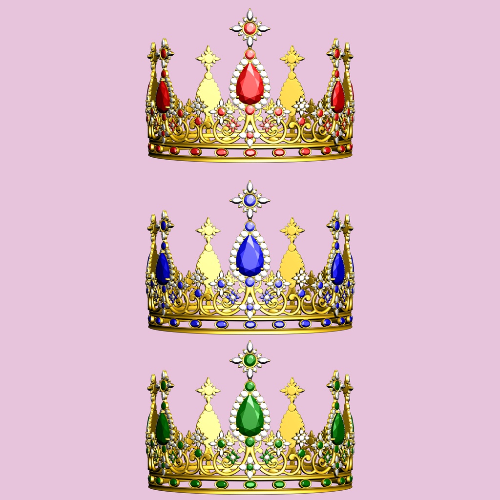 神聖なティアラ3D/tiara_B【マンガ素材】★マテリアル追加更新