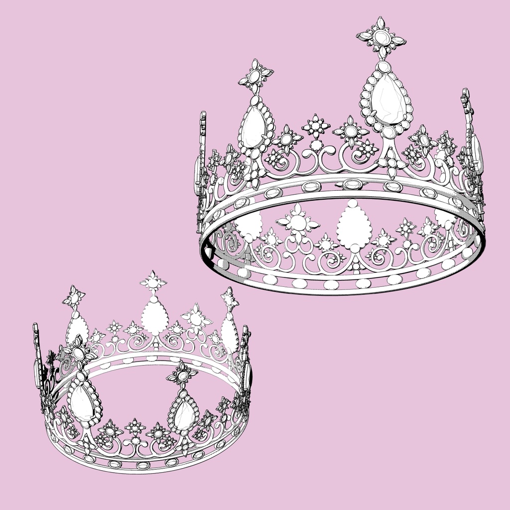 神聖なティアラ3D/tiara_B【マンガ素材】★マテリアル追加更新