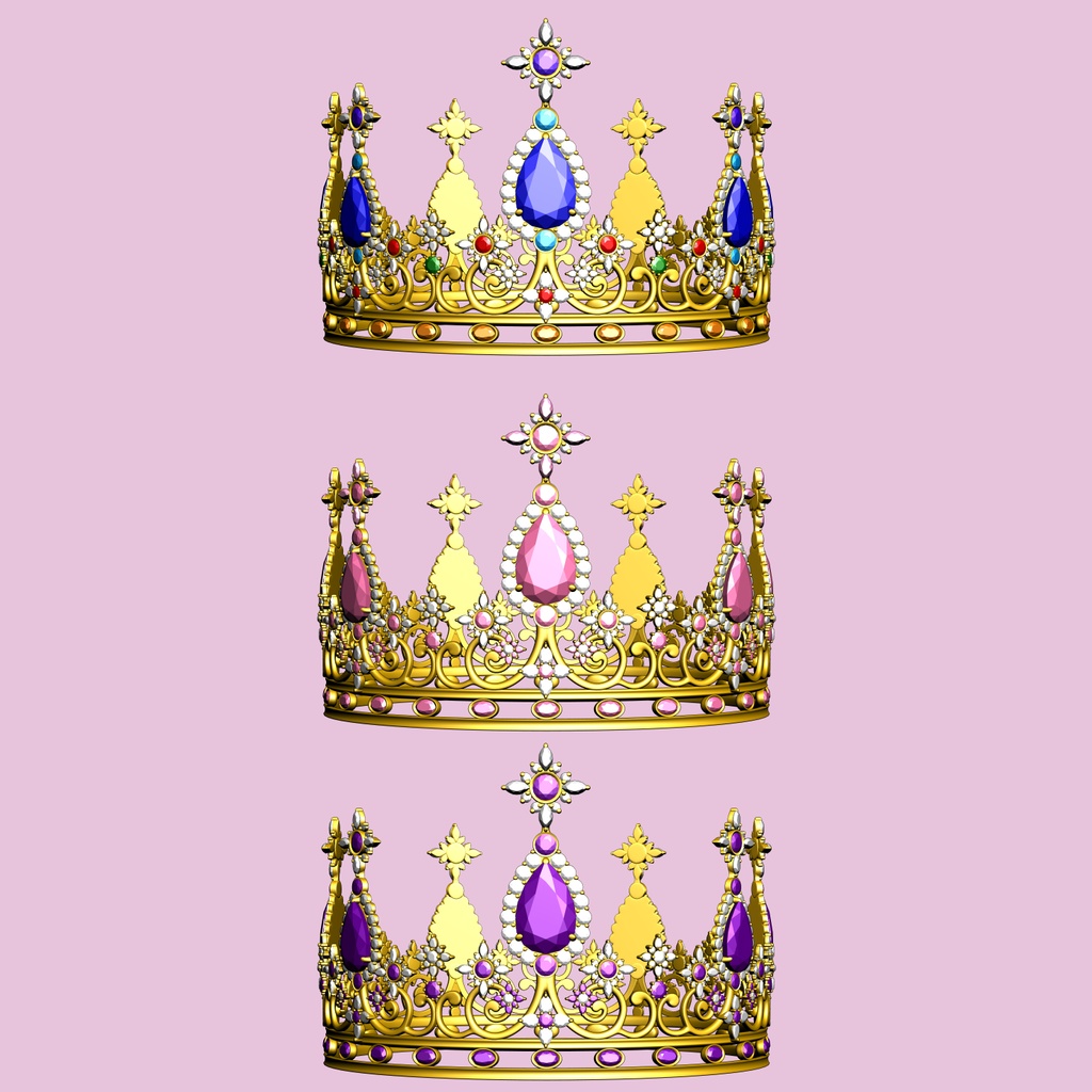 神聖なティアラ3D/tiara_B【マンガ素材】★マテリアル追加更新