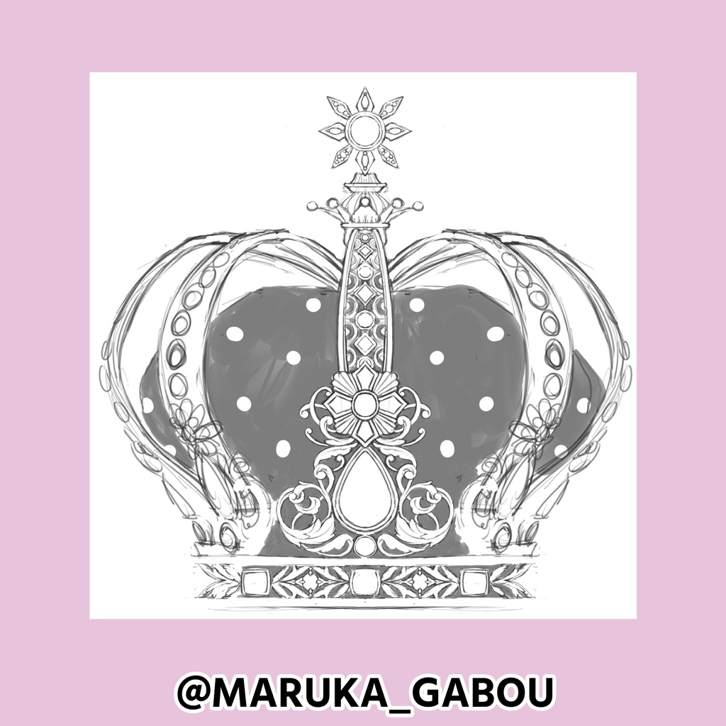 荘厳なクラウン3D/crown_A【マンガ素材】