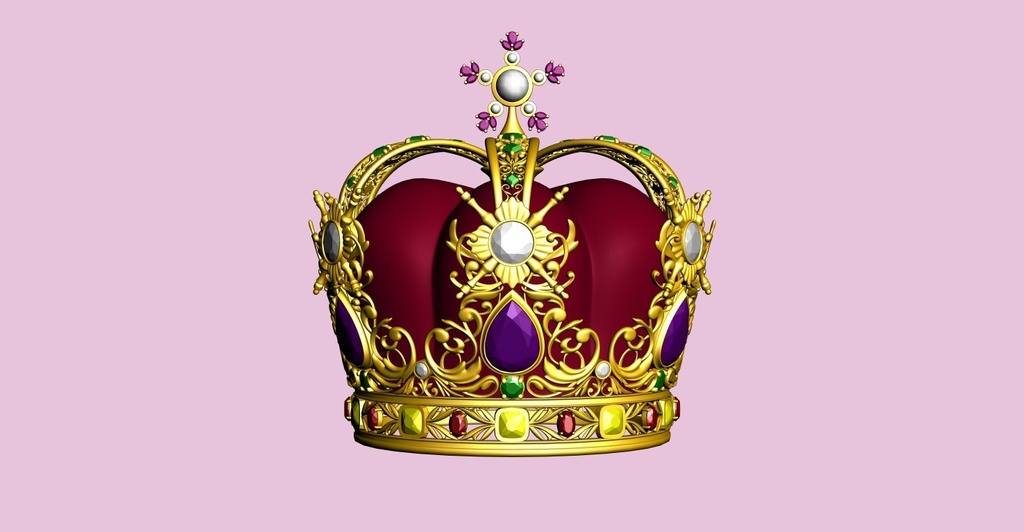 荘厳なクラウン3D/crown_A【マンガ素材】