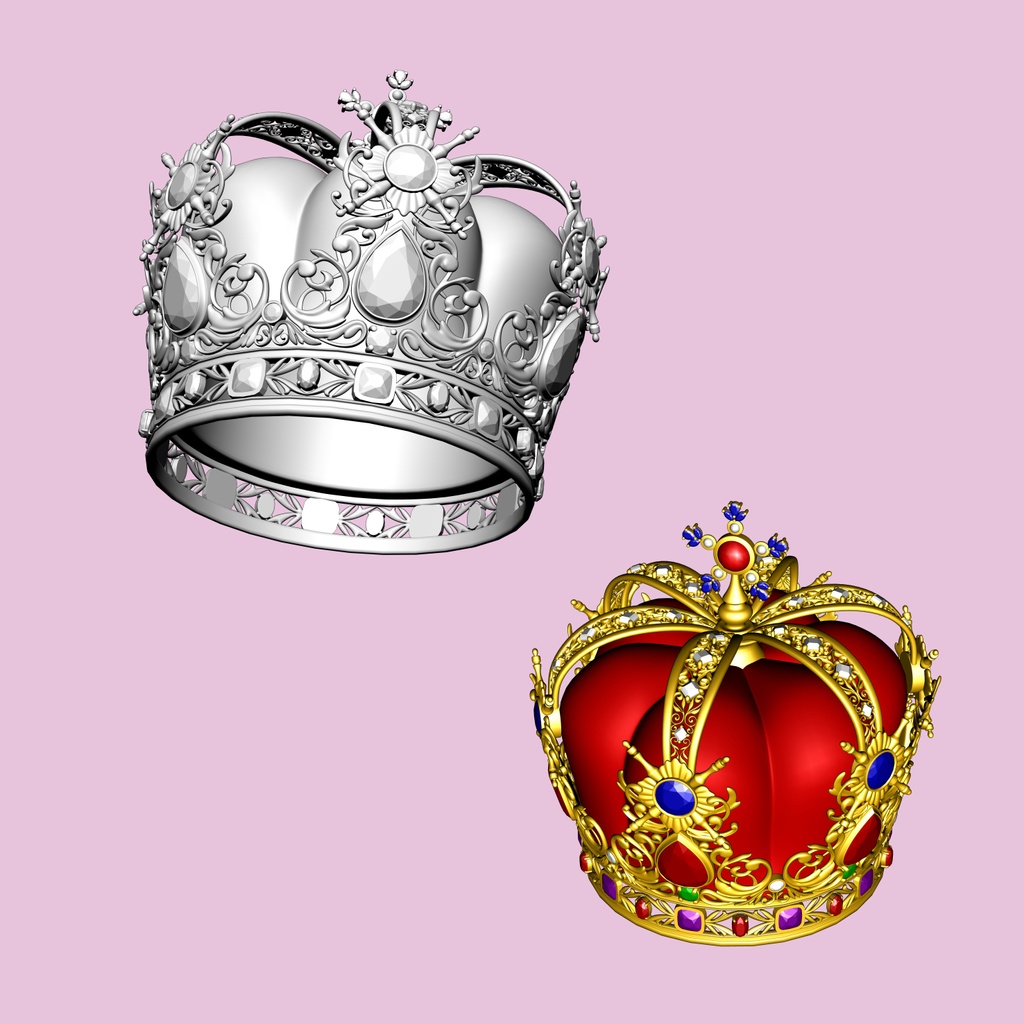 荘厳なクラウン3D/crown_A【マンガ素材】