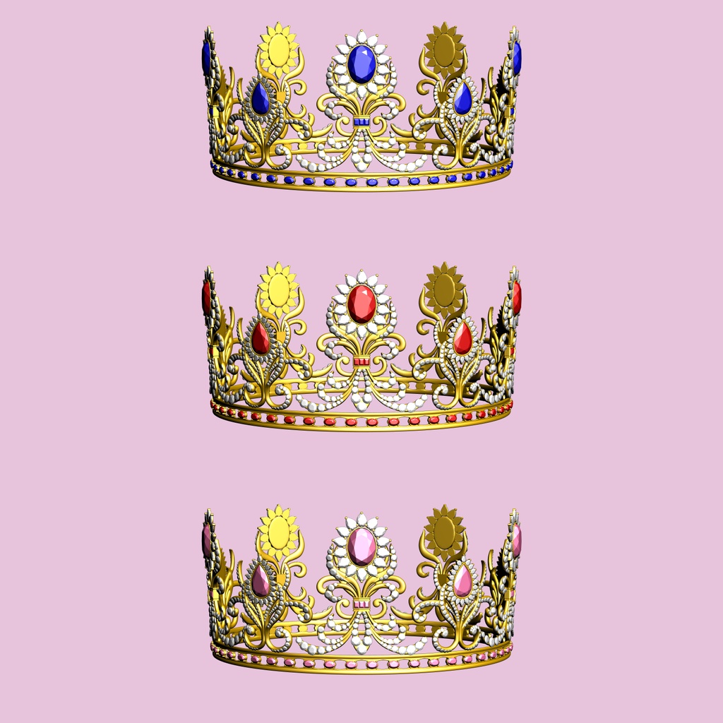 華麗なる王冠3D/Crown_B【マンガ素材】★マテリアル追加更新