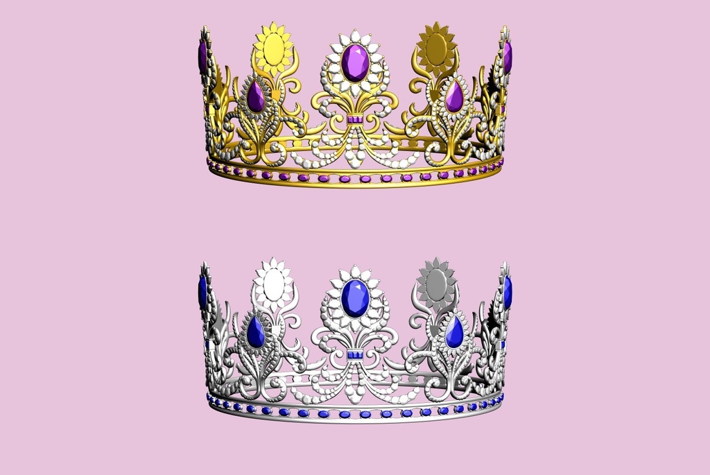 華麗なる王冠3D/Crown_B【マンガ素材】★マテリアル追加更新
