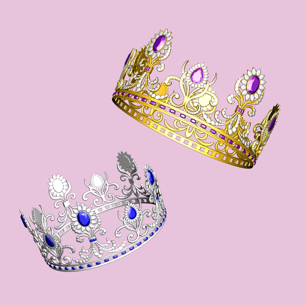 華麗なる王冠3D/Crown_B【マンガ素材】★マテリアル追加更新
