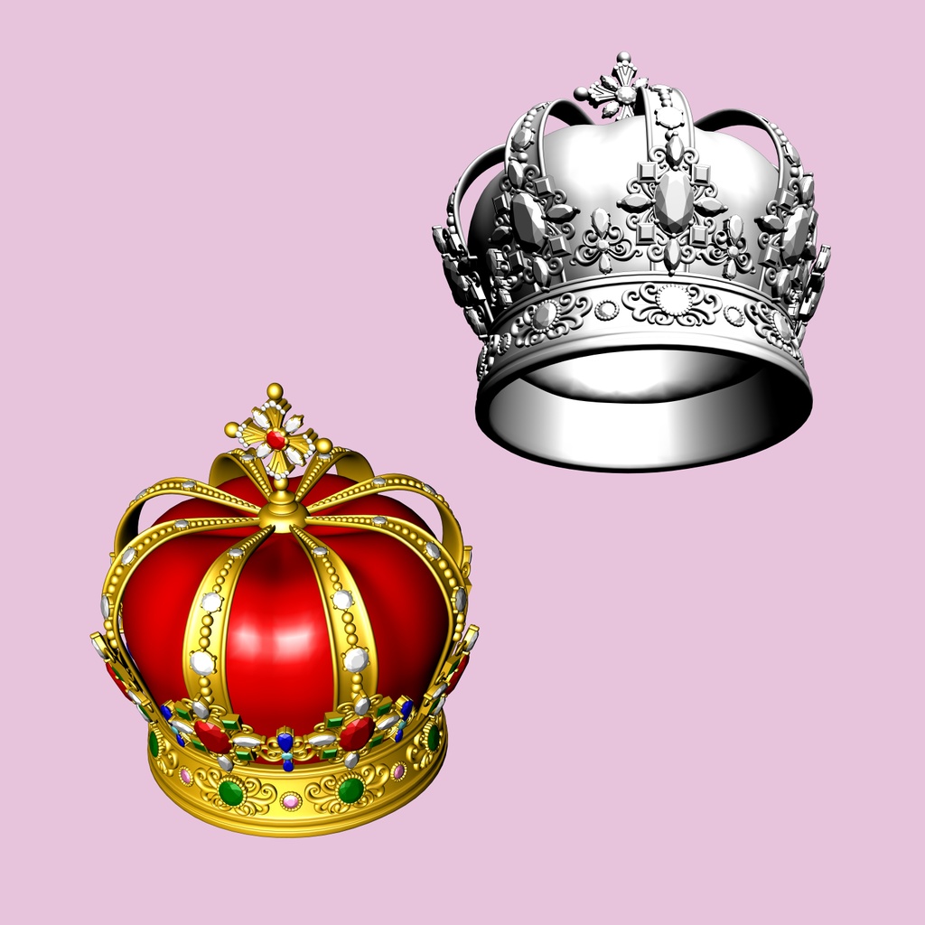 正統派な王冠3D/Crown_C【マンガ素材】★マテリアル追加更新しました