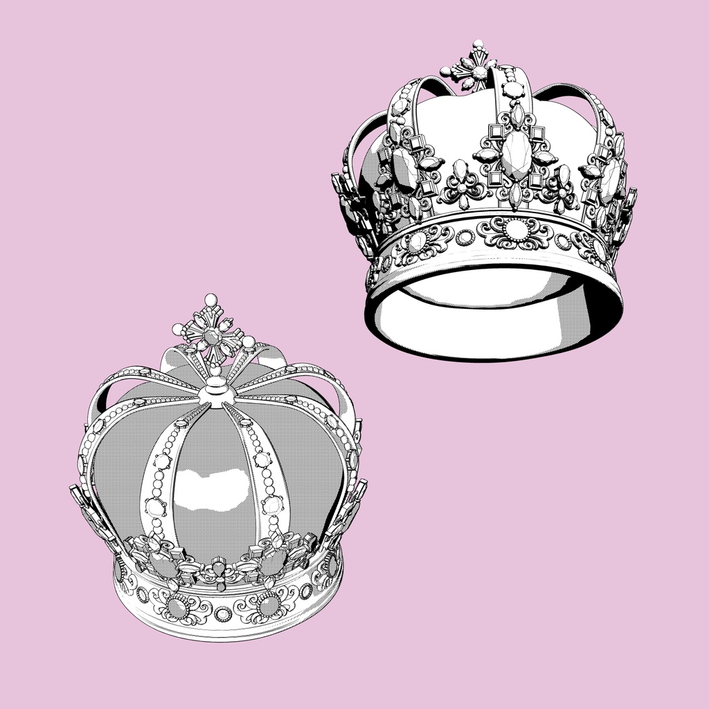 正統派な王冠3D/Crown_C【マンガ素材】★マテリアル追加更新しました
