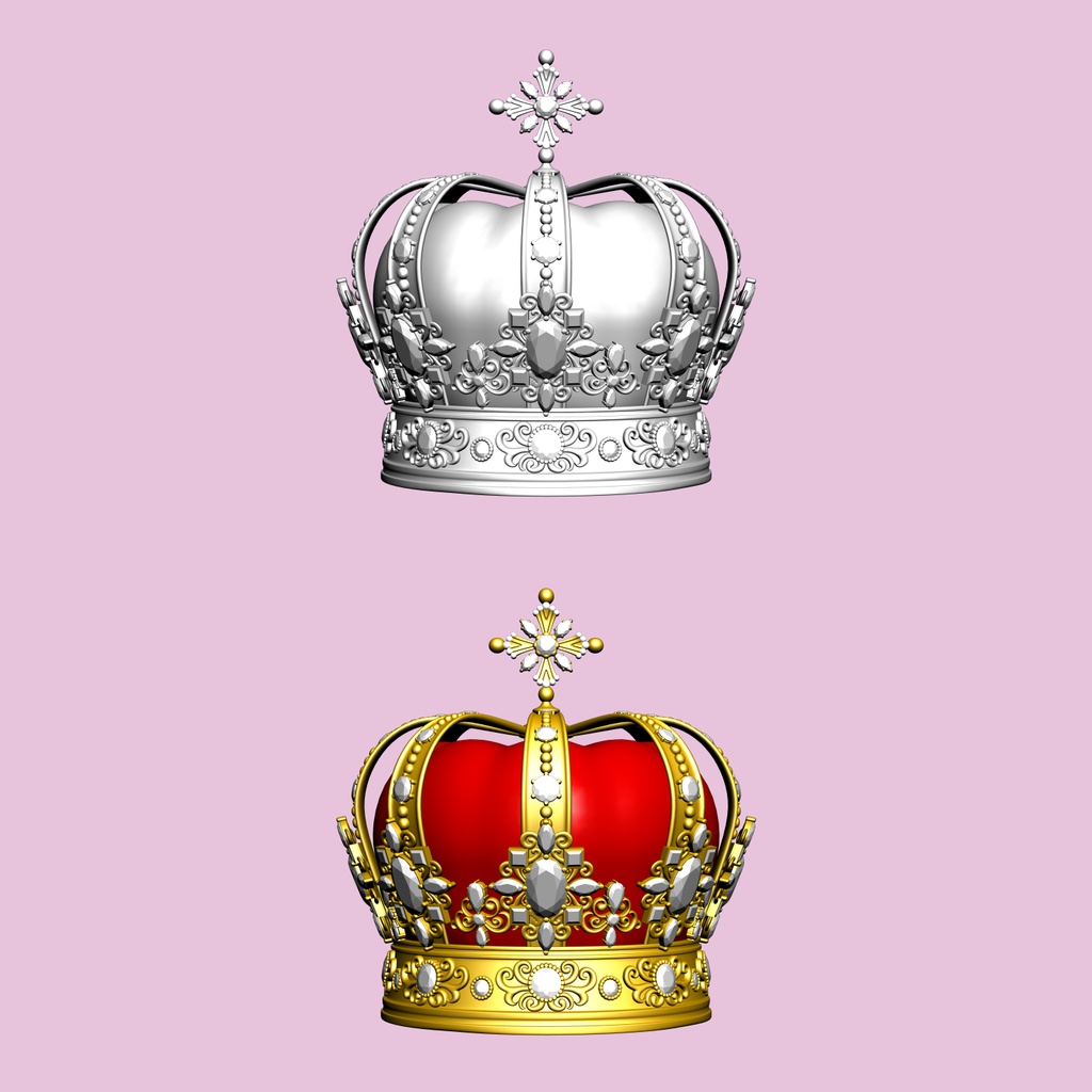 正統派な王冠3D/Crown_C【マンガ素材】★マテリアル追加更新しました