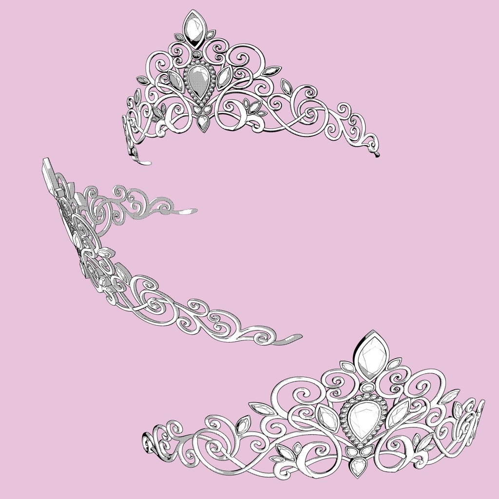 お姫さまティアラ3D/Tiara_A【マンガ素材】★マテリアル追加