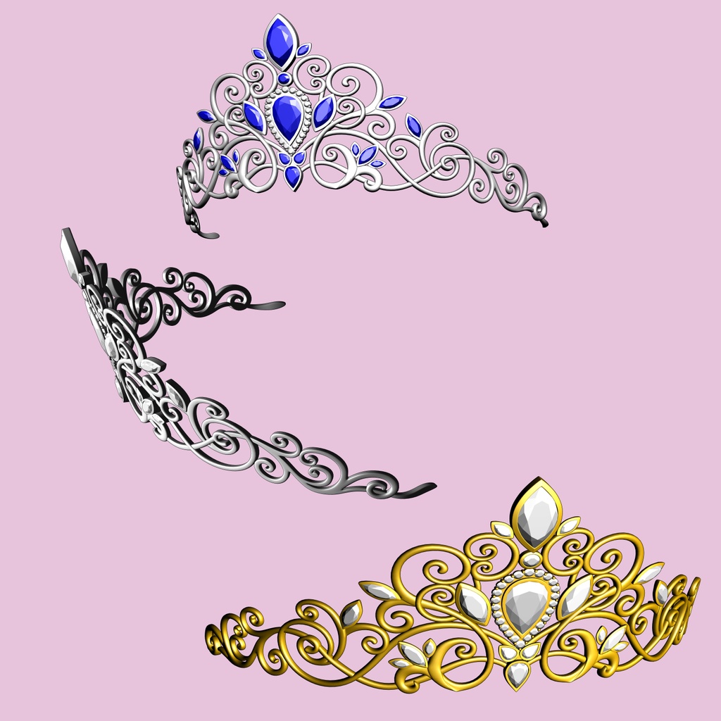 お姫さまティアラ3D/Tiara_A【マンガ素材】★マテリアル追加