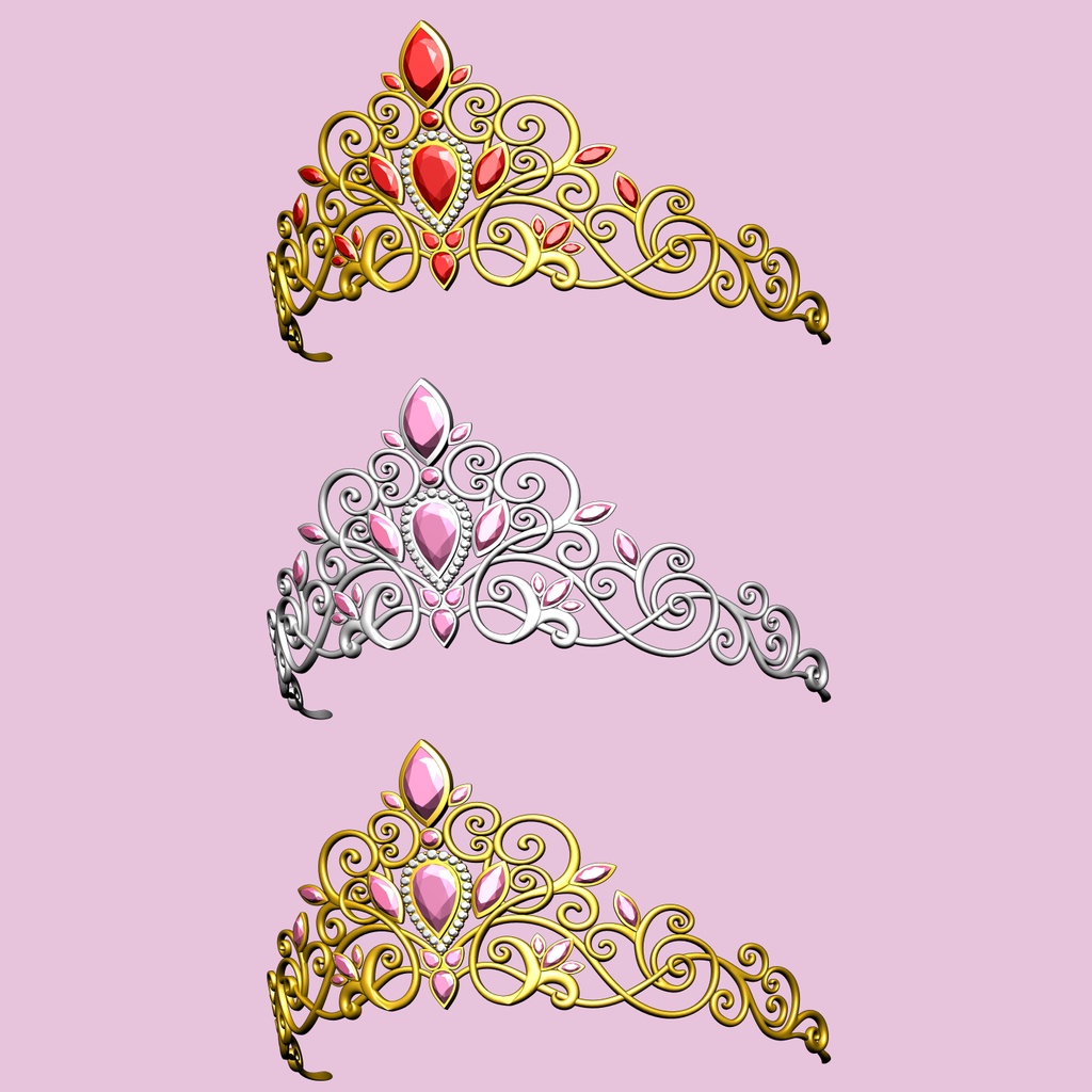 お姫さまティアラ3D/Tiara_A【マンガ素材】★マテリアル追加
