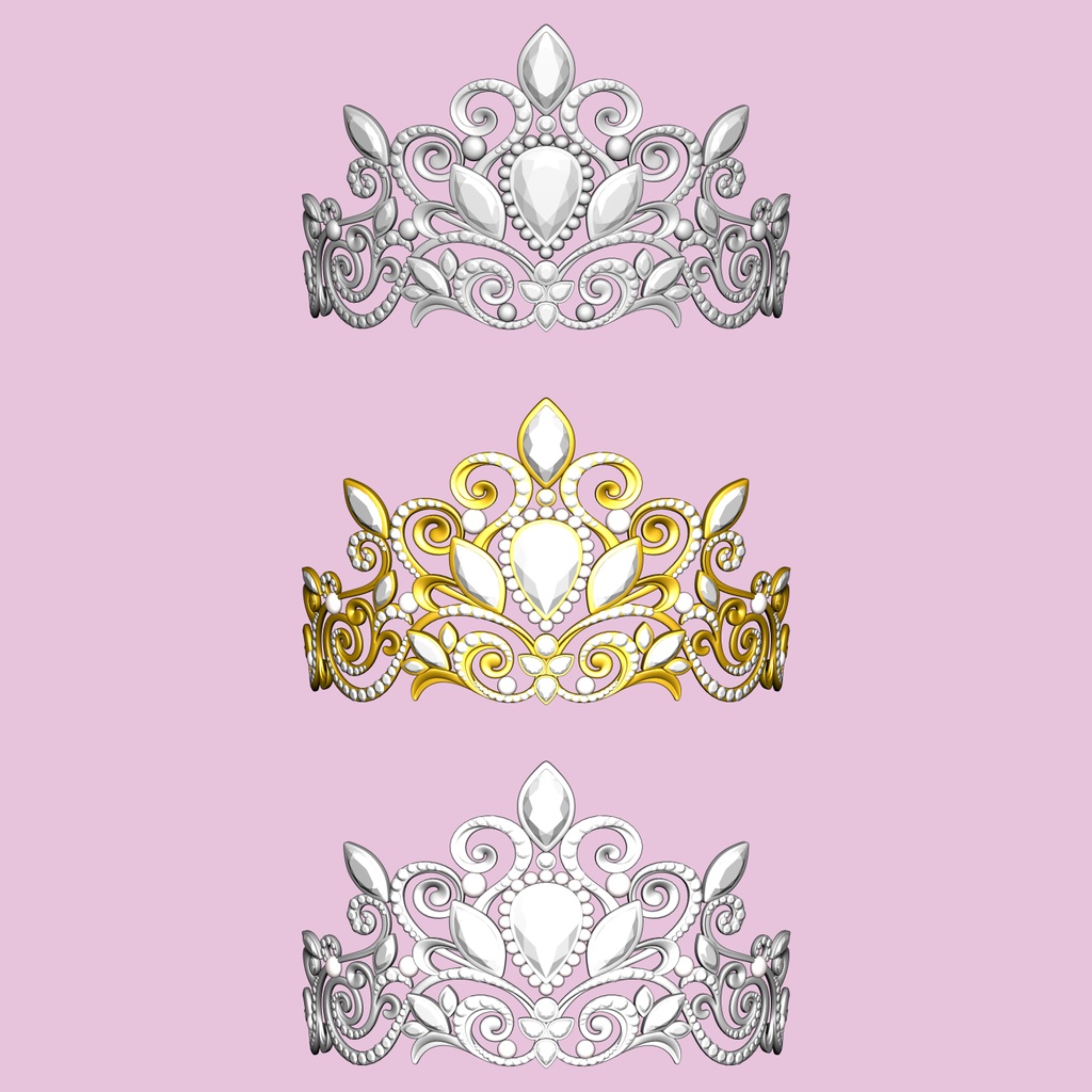 王女さまティアラ3D/Tiara_C【マンガ素材・CLIPSTUDIOPAINT用】