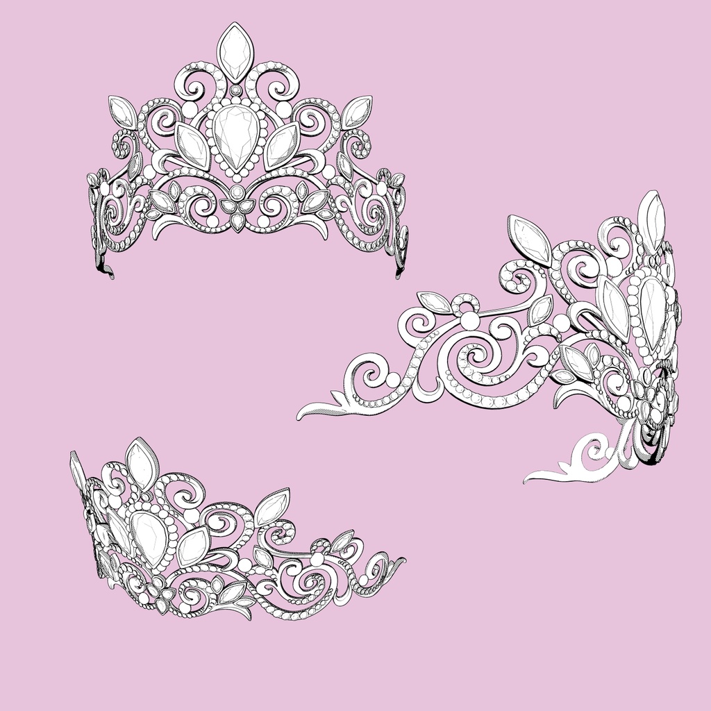 王女さまティアラ3D/Tiara_C【マンガ素材・CLIPSTUDIOPAINT用】