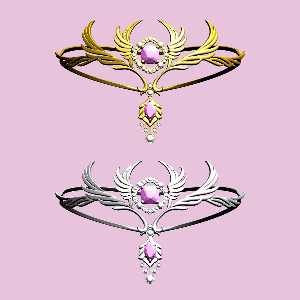 翼のティアラ3D/wing tiara_A【マンガ素材・CLIPSTUDIOPAINT用】