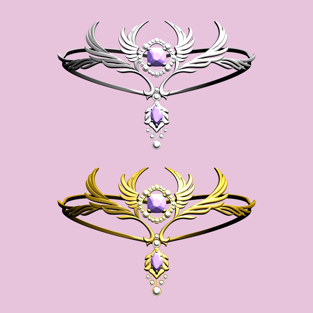 翼のティアラ3D/wing tiara_A【マンガ素材・CLIPSTUDIOPAINT用】