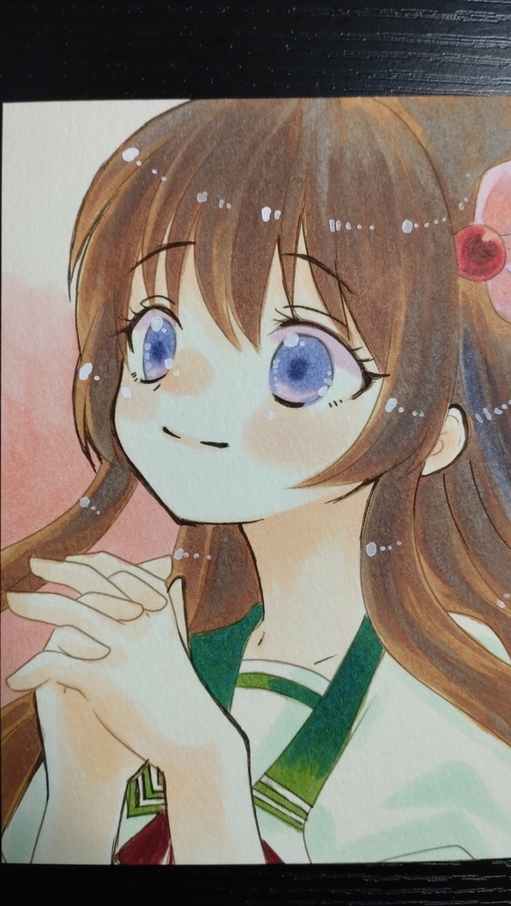 艦これ/如月001【手描きポストカード】