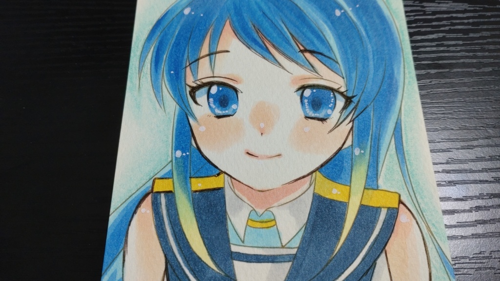 艦これ/五月雨002【手描きポストカード】