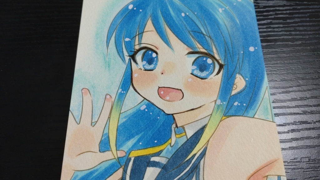 艦これ/五月雨003【手描きポストカード】