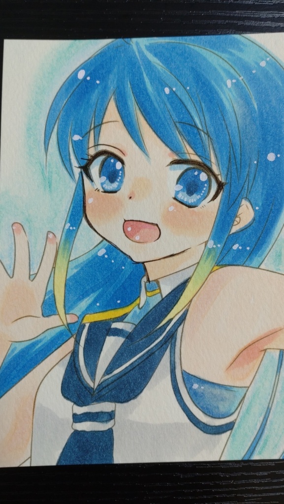 艦これ/五月雨003【手描きポストカード】