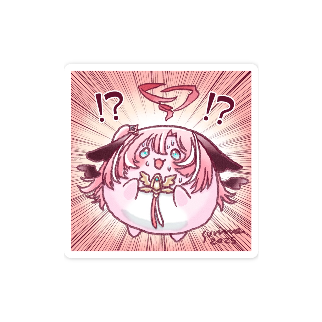 【非公式グッズ】ぷにはぐさん(背景あり)スマホステッカー【桃月はぐ様】