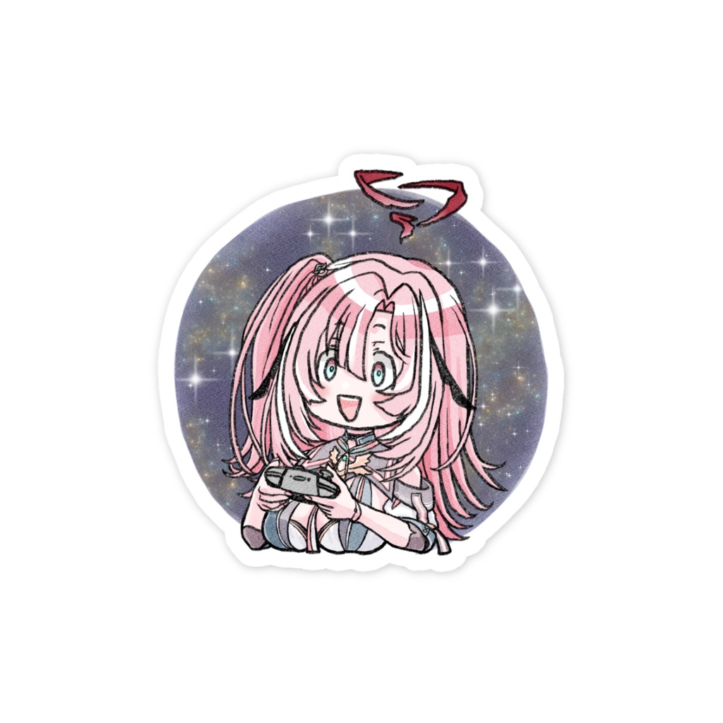 【非公式グッズ】宇宙猫顔はぐさんスマホステッカー【桃月はぐ様】