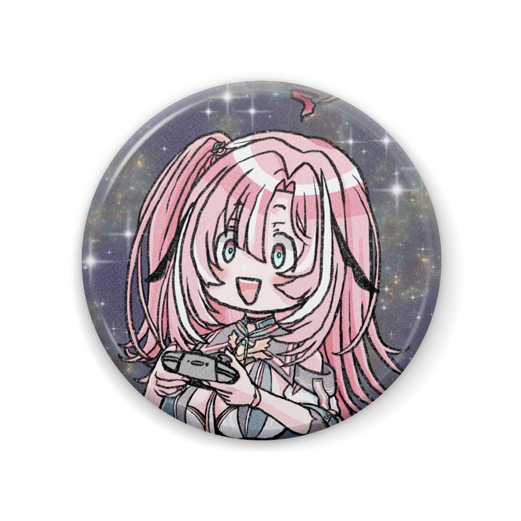 【非公式グッズ】宇宙猫顔はぐさん缶バッジ【桃月はぐ様】
