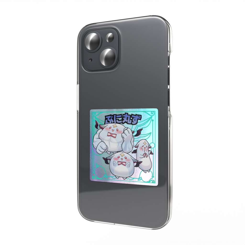 【桃月はぐ様非公式グッズ】ぷに丸ずオーロラスマホステッカー