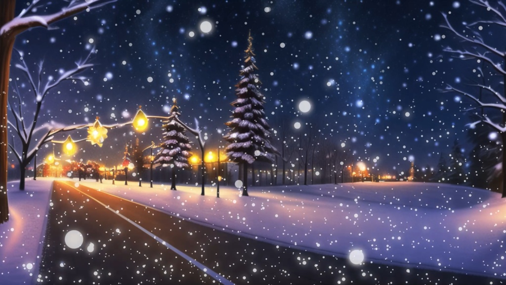【背景ループ素材】クリスマスの街並みループ素材 クリスマス 風景 ゲームの背景に Vtuberさんの配信背景に 雪 イルミネーション ツリー 【背景動画】