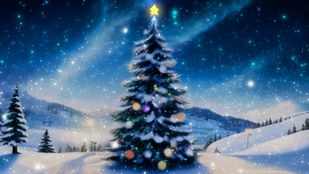 【背景ループ素材】幻想的なクリスマスツリーのループ素材 クリスマス Vtuberさんの配信背景に 雪 冬 イルミネーション ツリー 聖夜 キラキラ【背景動画】