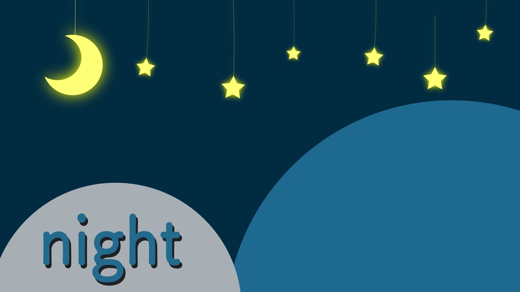 【夜活用】【背景透過ループ素材】ゆらゆら動く月と星 夜活配信用 金色 白色 緑色 水色 【配信者向け】