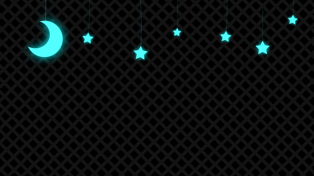 【夜活用】【背景透過ループ素材】ゆらゆら動く月と星 夜活配信用 金色 白色 緑色 水色 【配信者向け】