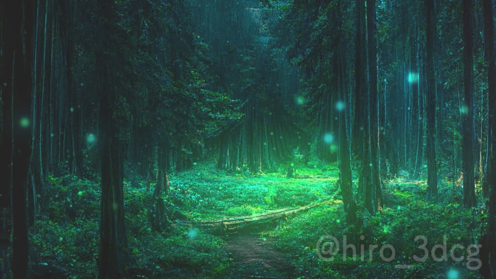 【背景ループ素材】幻想的な妖精の住む森 ループ素材 動く背景 ファンタジー Vtuberさんの配信背景に 森林 木々 自然 荒廃 廃墟 パーティクル 落ち着く【背景動画】